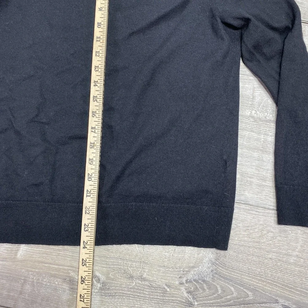 Banana Republic Sweater Mens Large Black Italian Merino Wool Crewneck‎ Pullover